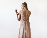 BLUSHFASHION - Original Blush Pink Sleeveless Lace I Gown #1150