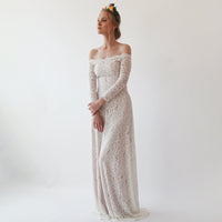 BLUSHFASHION - Original Ivory Nude Off Shoulder Wedding  Dress #1257