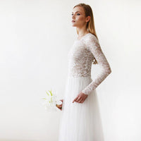 BLUSHFASHION - Original Round Neck-Line Lace & Tulle Dress #1152