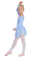 Arshiner Kids Girls Classic Long Sleeve Leotard Dance Ballet Dress Z_blue 4-5T