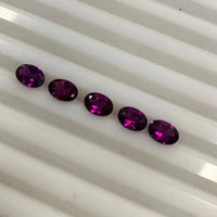 Natural Rhodolite Loose Gemstone Oval 5*7mm Ard 4.9ct 5 Piece in One Lot for 925 Sterling Silver Jewelry Mounting