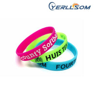 YERLLSOM 100PCS Customized Personalized Silicone Bracelets Wristbands for Events YS20050202