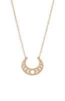 Open Crescent Focal Necklace - Gold