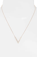 Pave v Charm Necklace