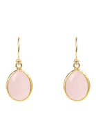 Petite Drop Earrings Rose Quartz Gold