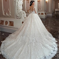 ETHEL ROLYN Lace Ball Gown Wedding Dress 2020 Long Sleeve Beading Appliques Vintage Bridal Princess Bride Dresses Robe