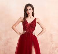 EILLYSEVENS - Original Beading Prom Dresses 2024 Long Sexy V-Neck High Split Tulle Sweep Train Sleeveless Evening Gown A-Line Backless Vestido De Noiva