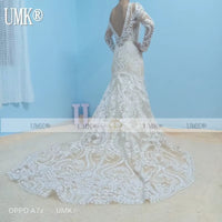 Vestido De Noiva Boho Wedding Dress Chic Lace Long Sleeve Beach Wedding Gowns Vintage Two Pieces Wedding Dresses