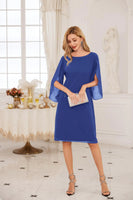 GRACE KARIN Womens Chiffon Dresses Flutter Sleeve Party Wedding Cocktail Dress Size 8-20 10 Aegean Blue