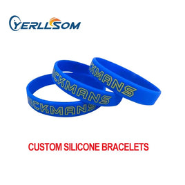 YERLLSOM 100PCS Customized Personalized Silicone Bracelets Wristbands for Events YS20050202