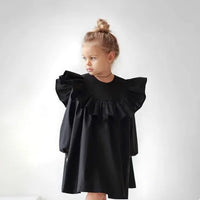 Baby Girl Cotton Ruffle Long Sleeve Dress