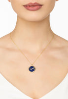 Zodiac Lapis Lazuli Gemstone Star Constellation Pendant Necklace Gold Scorpio