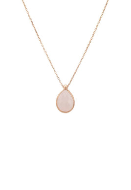 Petite Drop Necklace Rosegold Rose Quartz