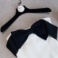 Black Bow Strapless Short Dress