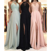 Halter Chiffon Evening Dress