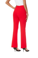 Women's Stretchy Straight Leg Dress Work Pants Business Office Casual Slacks with Pockets 18 Red