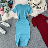 Women Solid Short Sleeve Mini Dress