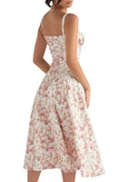 Floral Midriff Waist Shaper Dress