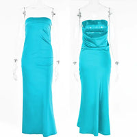 Satin Evening Club Maxi Dress