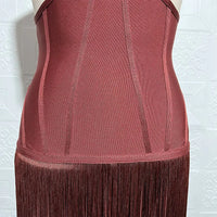 Strappy Cutout Fringed Dress