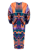 Inspired Print Pleated Dress