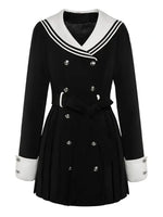 Navy Collar Korean Style Mini Dress