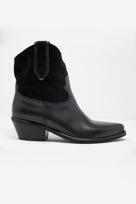 Original Black Western Sock Boots With Suede Detail