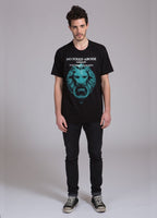 Mens Leohead Aqua on Black T-Shirt