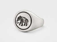 Original Elephant Signet Ring in Sterling Silver