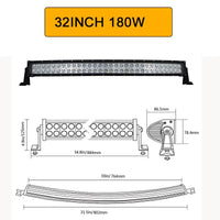 AUXTINGS - Original 21 32 42 50 52 Inch Curved Led Light Bar COMBO 120W 180W 240W 300W Dual Row Driving Offroad Car Truck 4x4 SUV ATV 12V