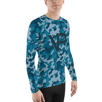 Men's Venture Pro Ocean Camo Performance Rash Guard UPF 40+