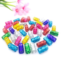 E-CLOUD - 1000 Pcs/Bag 15mm Mix Color Beads Hair Dreadlock Beads Adjustable Hair Braid Rings Cuff Clips Tube Hair Styling Accessories