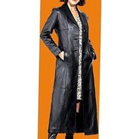 FADCLOSET - Original Ladies 3 Button Matrix Black Full Length Leather Coat