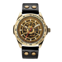 Men Watch Skeleton Automatic Mechanical Male Clock Top Brand Luxury Retro Bronze Sport Military Wristwatch Relogio Masculino