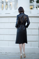 2KSTYLE - Original Faux Leather Midi Coat With Belt