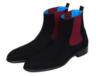 Paul Parkman Black Suede Chelsea Boots (ID#SD841BLK)