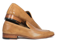 Paul Parkman Perforated Leather Loafers Beige (ID#874-BEJ)