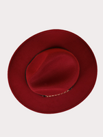 Original Let's Link Up Belted Chain Fedora Hat (Burgundy)