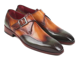 Paul Parkman Single Monkstraps Green & Camel (ID#944-GRN-CML)