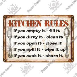 Putuo Decor Kitchen Retro Tin Sign Plaque Metal Vintage Iron Painting Wall Art Posters for House Home Dinning Room Decoration