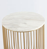 Mie Side Table - Carrara Marble Top & Gold Base