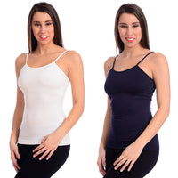 BODY BEAUTIFUL SHAPEWEAR - Original Seamless Camisoles 2 Pack Navy and Ivory