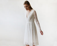 BLUSHFASHION - Original Ivory Lace  Short Bridal Gown #1161