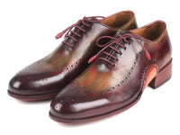 Paul Parkman Opanka Construction Green & Bordeaux Oxfords (ID#726-GRE-BOR)