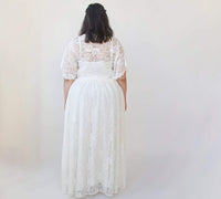 BLUSHFASHION - Original Bridal Lace Skirt With Pockets , Bohemian Bridal Wear #3037