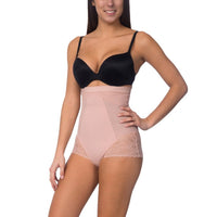 BODY BEAUTIFUL SHAPEWEAR - Original Power Mesh Hi Waist Shaping Brief Blush