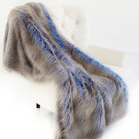 Plush Azure Jean Handmade Luxury Faux Fur Throw