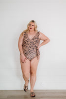 LIVING FREE BEAUTY - Original Hear Me Roar Leopard Ruffle Sleeve Swimsuit