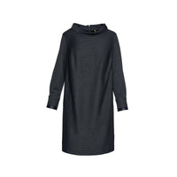 CONQUISTA FASHION - Original Casual H-Line Stand Collar Long Sleeve Midi Dress