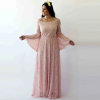 BLUSHFASHION - Original Off-Shoulder Bell Sleeve  Dress  #1201